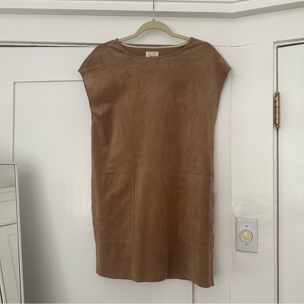 Aritzia Wilfred Tan Suede Dress